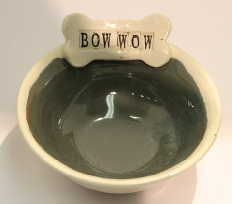 Kismet Pottery Bow Wow Dog Bowls