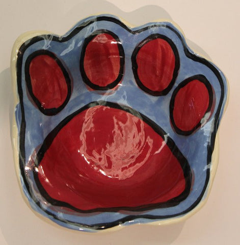 ARTZFOLK Pawprint Ceramic Dog Bowls