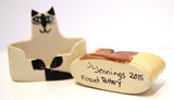 FIRECAT POTTERY Ceramic cat business card holders