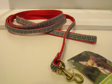 Up Country - Black Houndstooth - Fleet Street Collection Dog Lead